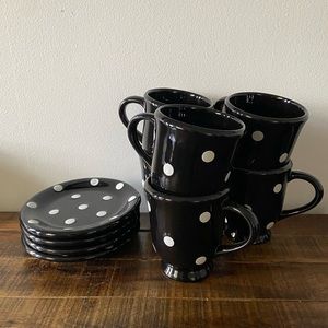 Black & White Polka Dot Mugs and Appetizer Plates